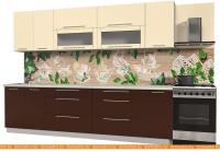 Кухня Интерлиния Мила Пластик 2.9 В (шоколад глянец-ваниль глянец-опал светлый) картинка