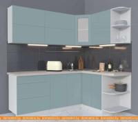 Кухня Интерлиния Мила Матте 1.5x2.2 А правая (океан-океан-травертин серый) картинка