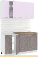 Кухня Кортекс-мебель Корнелия Лира 1.5м (сирень/оникс/мадрид) картинка
