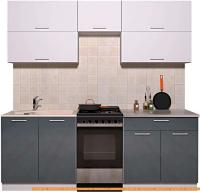 Кухня Интерлиния Мила Gloss 50-21 (белый/асфальт глянец) картинка