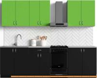 Кухня S-Company Клео колор 2.2 (черный/зеленый) картинка