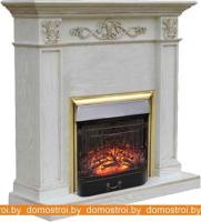 Комплект камина Smolcom Verona STD-ASP с Royal Flame Majestic FX M Brass (белый/золото) картинка