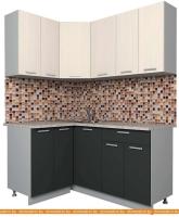 Кухня Интерлиния Мила Лайт 1.2x1.6 (вудлайн кремовый-антрацит-бискайская сосна) картинка