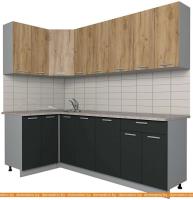 Кухня Интерлиния Мила Лайт 1.2x2.3 (дуб золотой-антрацит-дуб бунратти) картинка