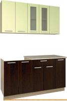 Кухня Интерлиния Мила 15 (салатовый/дуб венге) картинка