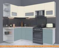 Кухня Интерлиния Мила Матте 1.5x2.5 Б левая (слоновая кость-океан-опал светлый) картинка