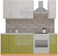 Кухня ВерсоМебель ВерсоЛайн 8-1.5 (белый 001/оливковый 004) картинка