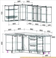 Кухня Интерлиния Мила Пластик 1.2x2.0 (черный глянец/белый глянец/опал светлый) картинка