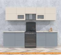 Кухня Интерлиния Мила Матте 2.8 Б (слоновая кость/океан/опал светлый) картинка