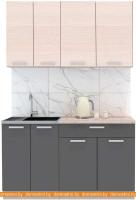 Кухня Интерлиния Мила Лайт 1.4-60 (вудлайн кремовый-антрацит-бискайская сосна) картинка