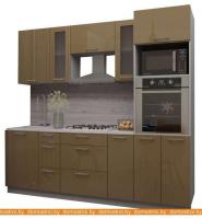 Кухня Интерлиния Мила Gloss 2.3 (капучино-капучино) картинка