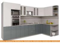 Кухня Интерлиния Мила Gloss 1.68x3.4 правая (белый-асфальт) картинка