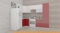 Кухня ВерсоМебель ЭкоЛайт-5 1.4x2.6 левая (белый/рубиново-красный) картинка