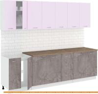 Кухня Кортекс-мебель Корнелия Лира 2.6м (сирень/оникс/мадрид) картинка