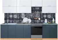 Кухня Интерлиния Мила Gloss 60-30 (белый/асфальт) картинка