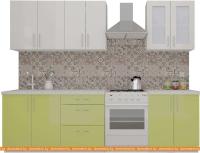 Кухня ВерсоМебель ВерсоЛайн 3-2.1 (белый 001/лайм 003) картинка
