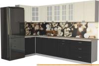 Кухня Интерлиния Мила Деко 1.2x3.2 (пепел/слоновая кость/травертин серый) картинка