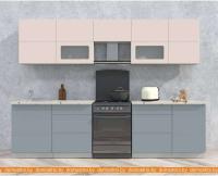 Кухня Интерлиния Мила Матте 2.9 Б (слоновая кость/океан/опал светлый) картинка