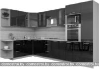 Кухня Интерлиния Мила Gloss 1.88x3.4 левая (бордовый-черный) картинка