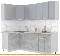 Кухня Интерлиния Мила Лайт 1.2x2.3 (серебристый-бетон-бискайская сосна) картинка