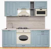 Кухня Интерлиния Мила Деко 2.0 (океан-океан-травертин серый) картинка