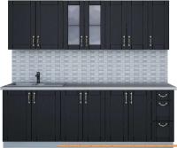 Кухня Интерлиния Мила Крафт 2.3А (дуб английский) картинка