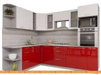 Кухня Интерлиния Мила Gloss 1.88x2.6 левая (белый-красный) картинка