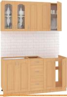 Кухня Кортекс-мебель Корнелия Ретро 1.5м без столешницы (ольха) картинка