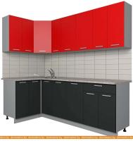Кухня Интерлиния Мила Лайт 1.2x2.3 (красный-антрацит-кастилло темный) картинка