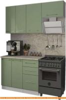 Кухня Кастанье Марта 1.5 (зеленый глянец) картинка