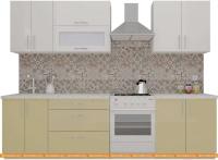 Кухня ВерсоМебель ВерсоЛайн 8-2.2 (белый 001/персик 022) картинка