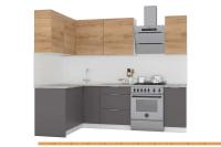 Кухня Интермебель Микс Топ-21 1.9x1.42м лев (дуб крафт зол-графит сер-ателье св.) картинка