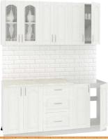 Кухня Кортекс-мебель Корнелия Ретро 1.7м (ясень белый/королевский опал) картинка