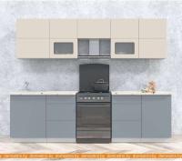 Кухня Интерлиния Мила Матте 2.7 Б (слоновая кость/океан/опал светлый) картинка