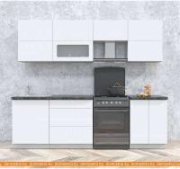 Кухня Интерлиния Мила Матте 2.5 Б (белый/белый/кастилло темный) картинка