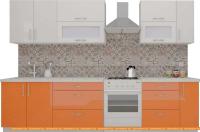 Кухня ВерсоМебель ВерсоЛайн 4-2.5 (белый 001/манго 007) картинка