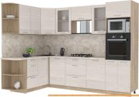 Кухня Интерлиния Мила 1.68x2.8 левая (вудлайн кремовый-малага) картинка
