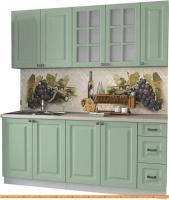 Кухня Интерлиния Мила Деко 1.9 А (мята/травертин серый) картинка