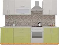 Кухня ВерсоМебель ВерсоЛайн 4-2.1 (белый 001/лайм 003) картинка