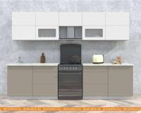 Кухня Интерлиния Мила Матте 3.0 Б (белый/луна/опал светлый) картинка