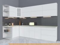 Кухня Интерлиния Мила Матте 1.5x3.0 А левая (белый/белый/опал светлый) картинка