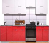 Кухня Интерлиния Мила Gloss 50-23 (белый/красный глянец) картинка