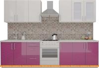 Кухня ВерсоМебель ВерсоЛайн 7-2.4 (белый 001/лиловый 012) картинка