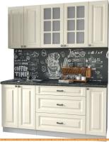 Кухня Интерлиния Мила Деко 1.7Б (слоновая кость/кастилло темный) картинка