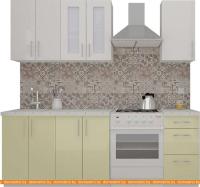 Кухня ВерсоМебель ВерсоЛайн 3-1.6 (белый 001/ваниль 102) картинка