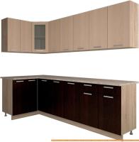 Кухня Интерлиния Мила 12x26 (дуб молочный/дуб венге) картинка