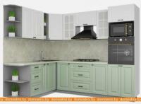 Кухня Интерлиния Мила Деко 1.88x2.6 левая (белый-мята-опал светлый) картинка