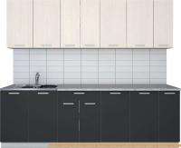 Кухня Интерлиния Мила Лайт 2.5 (вудлайн кремовый/антрацит) картинка