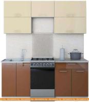 Кухня Интерлиния Мила Gloss 50-18 (ваниль/шоколад) картинка