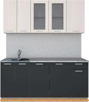 Кухня Интерлиния Мила 18-60 (антрацит/вудлайн кремовый) картинка